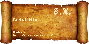 Budai Mia névjegykártya